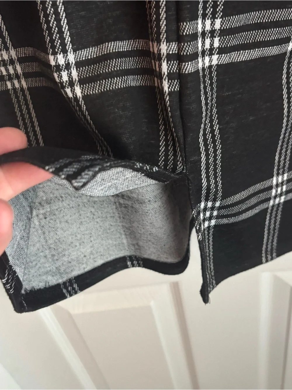Women's XL Black and White Plaid Pencil Skirt